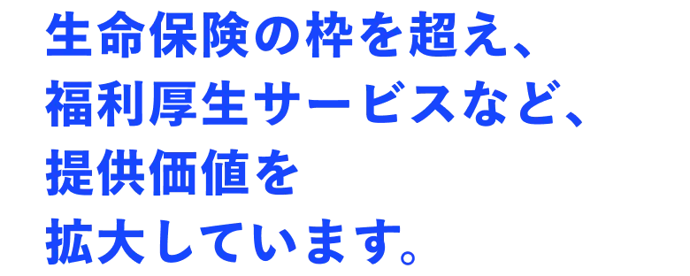 生命保険の枠を超え、福利厚生サービスなど、提供価値を拡大しています。