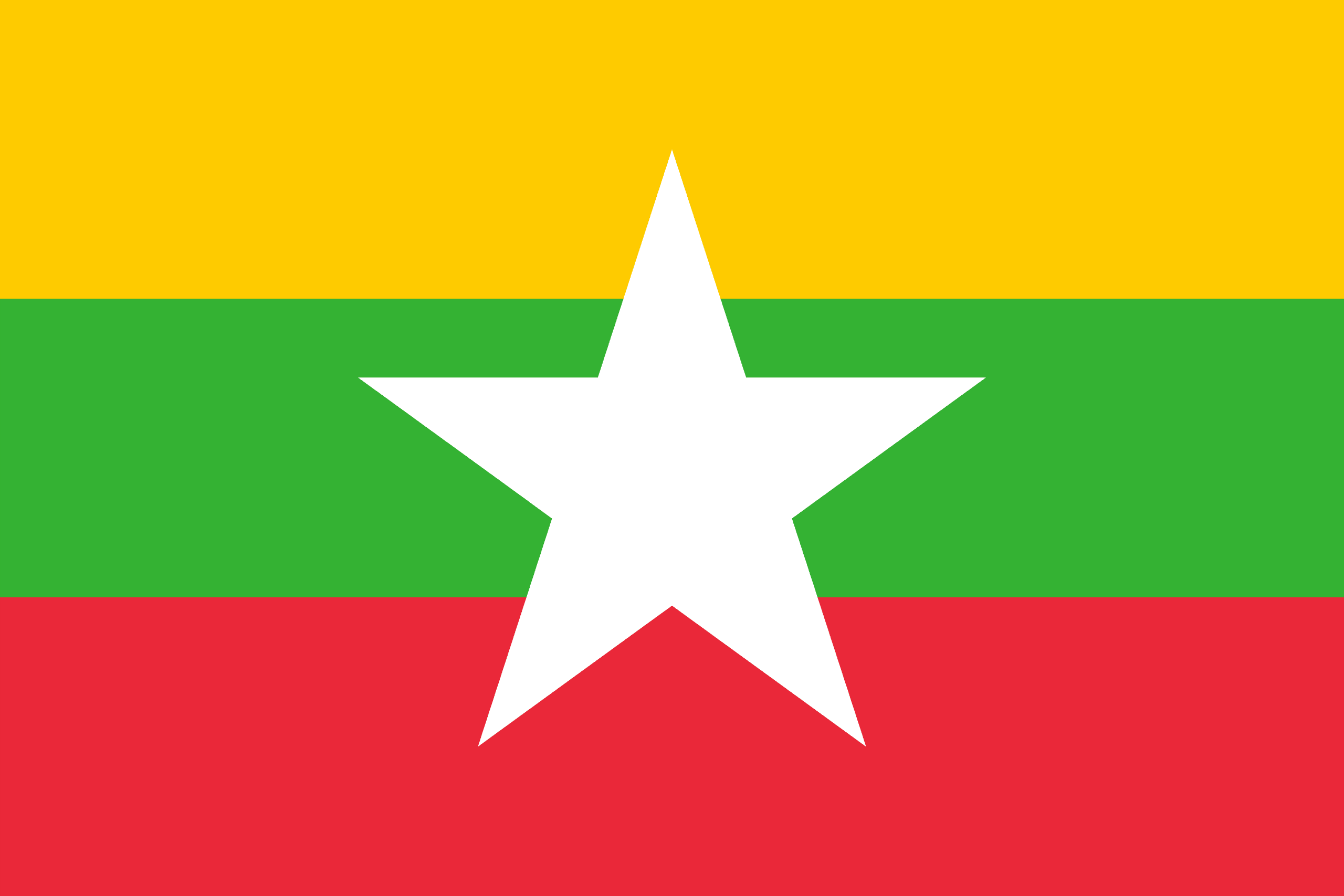 The national flag of Myanmar